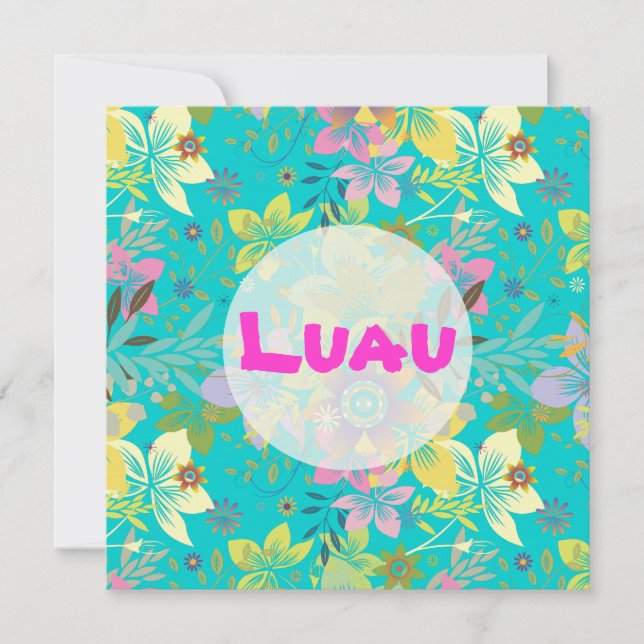 Convite DIY / luau, cores personalizáveis de fundo/texto (Frente)