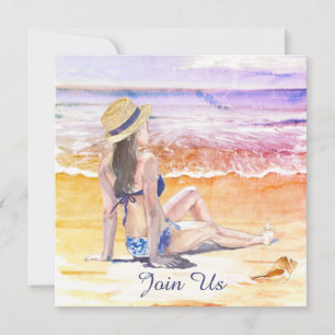 Convite *~* DIY Praia Tropical AR29 Genérico RESPOSTA PARA