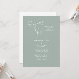 Convite Dizendo Sim Sage Noiva Elegante Pais Casamento