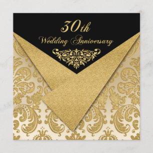 Convite do 30º Aniversário do FAUX Flaps Damask
