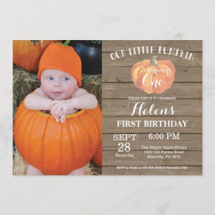Convite do aniversário da abóbora rústica prime
