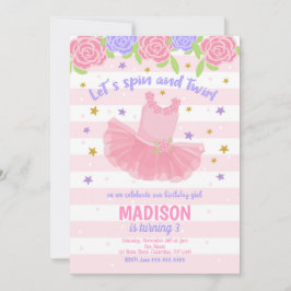 Convite do aniversário da bailarina/convite do