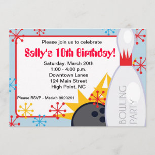 Convite do aniversário da boliche