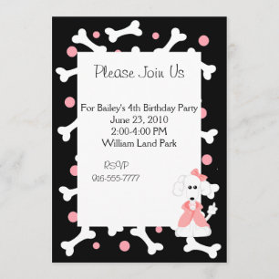 Convite do aniversário da caniche
