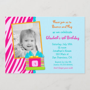 Convite do aniversário da casa do salto