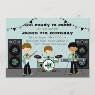 Convite do aniversário da estrela do rock