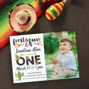 Convite do aniversário da festa da foto primeiro