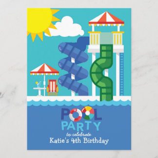 Convite do aniversário da festa na piscina da