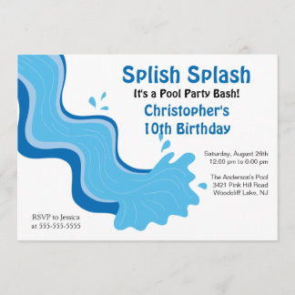Convite do aniversário da festa na piscina do