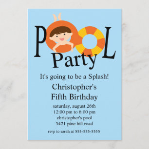 Convite do aniversário da festa na piscina do
