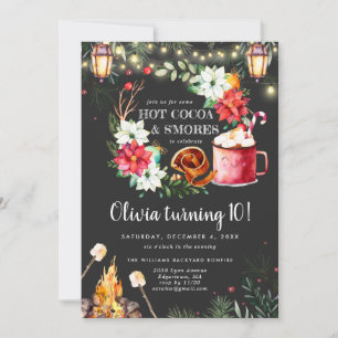 Convite do aniversário da fogueira do inverno