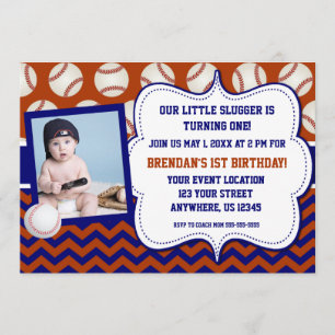 Convite do aniversário da foto do basebol dos