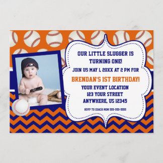 Convite do aniversário da foto do basebol dos