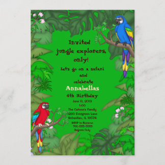 Convite do aniversário da selva do papagaio