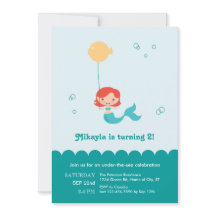 Convite do aniversário da sereia