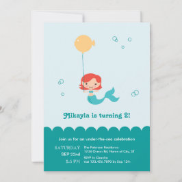 Convite do aniversário da sereia