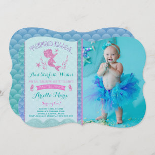 Convite do aniversário da sereia sob o partido do