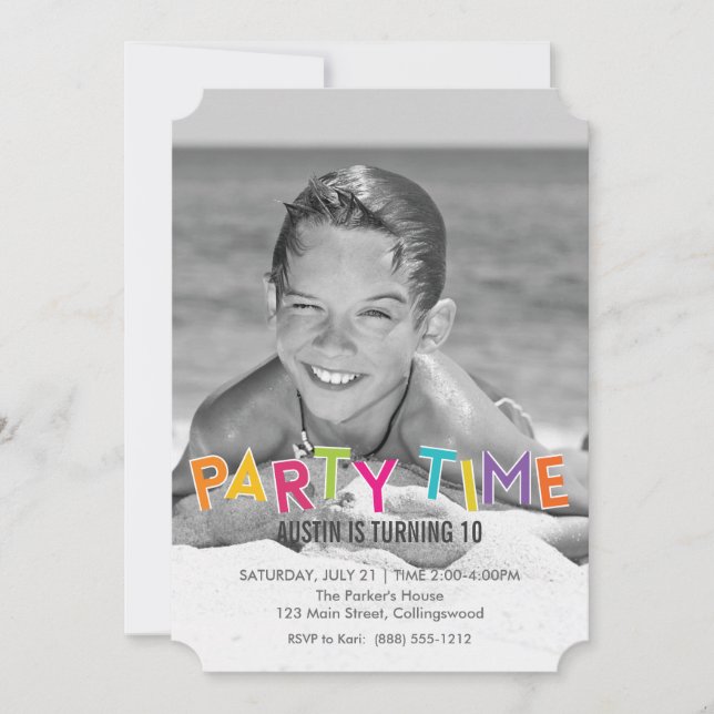 Convite do aniversário das crianças (foto) (Frente)