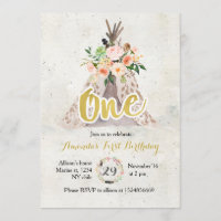 Convite do aniversário de Boho primeiro