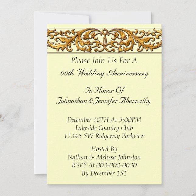 Convite do aniversário de casamento (Frente)