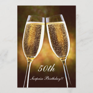 Convites De Aniversario De Champagne 50th Zazzle Com Br