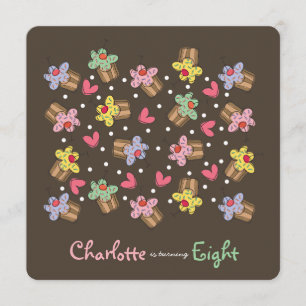 Convite do aniversário de criança dos cupcakes d