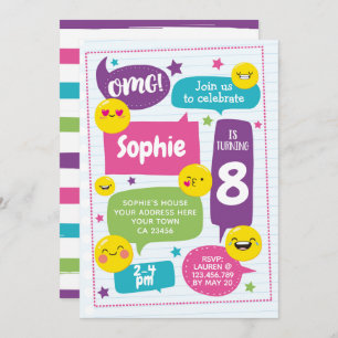Convite do aniversário de Emoij