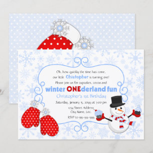 Convite do aniversário de ONEderland do inverno