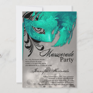 convite do aniversário de Quinceanera do mascarad