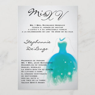 convite do aniversário de Quinceanera do vestido