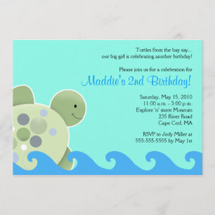 Convite do aniversário de Seaturtle 5x7 do recife