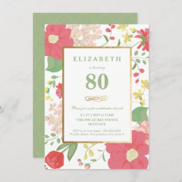 convite do aniversário do 80 - octogésimo floral