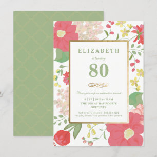 convite do aniversário do 80 - octogésimo floral