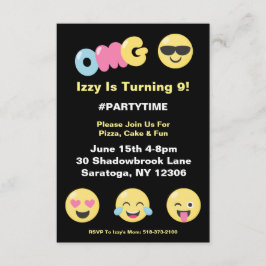 Convite do aniversário do amante de OMG Emoji