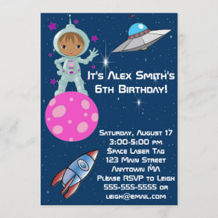 Convite do aniversário do astronauta do