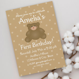 Convite do aniversário do bebê bonito do urso de