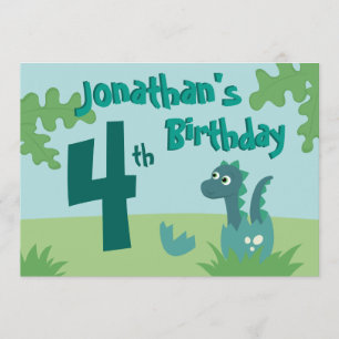 Convite do aniversário do bebé com Dino bonito