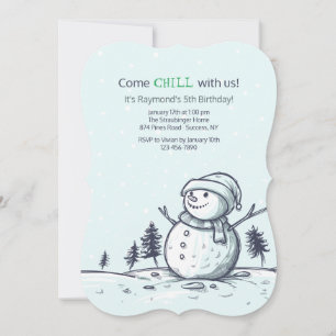 Convite do aniversário do boneco de neve