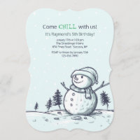 Convite do aniversário do boneco de neve