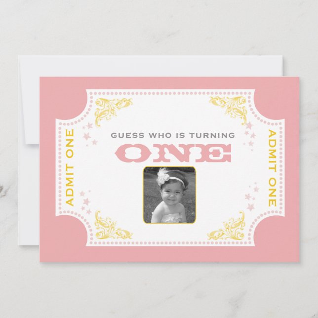 Convite do aniversário do circo do bilhete do (Frente)