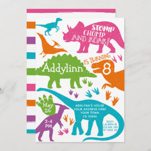 Convite do aniversário do dinossauro