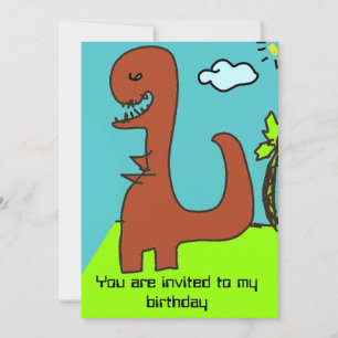 Convite do aniversário do dinossauro para o menin