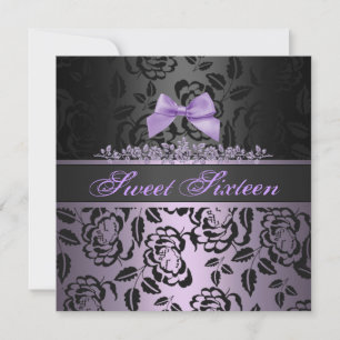 Convite do aniversário do doce roxo elegante do