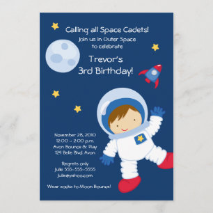 Convite do aniversário do ESPAÇO do astronauta