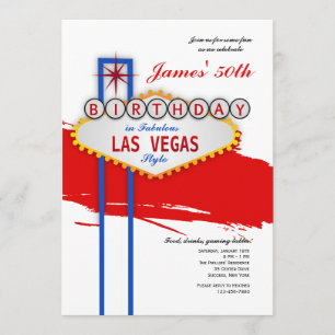 Convite do aniversário do estilo de Las Vegas