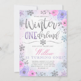 Convite do aniversário do floco de neve de