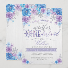 Convite do aniversário do floco de neve de