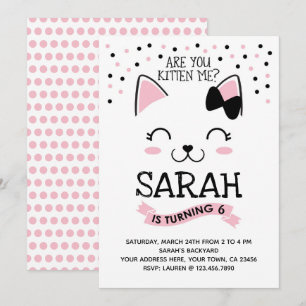 Convite do aniversário do gato do gatinho