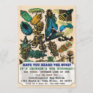 Convite do aniversário do inseto do inseto