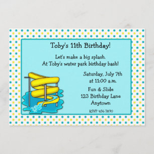 Convite do aniversário do parque da água